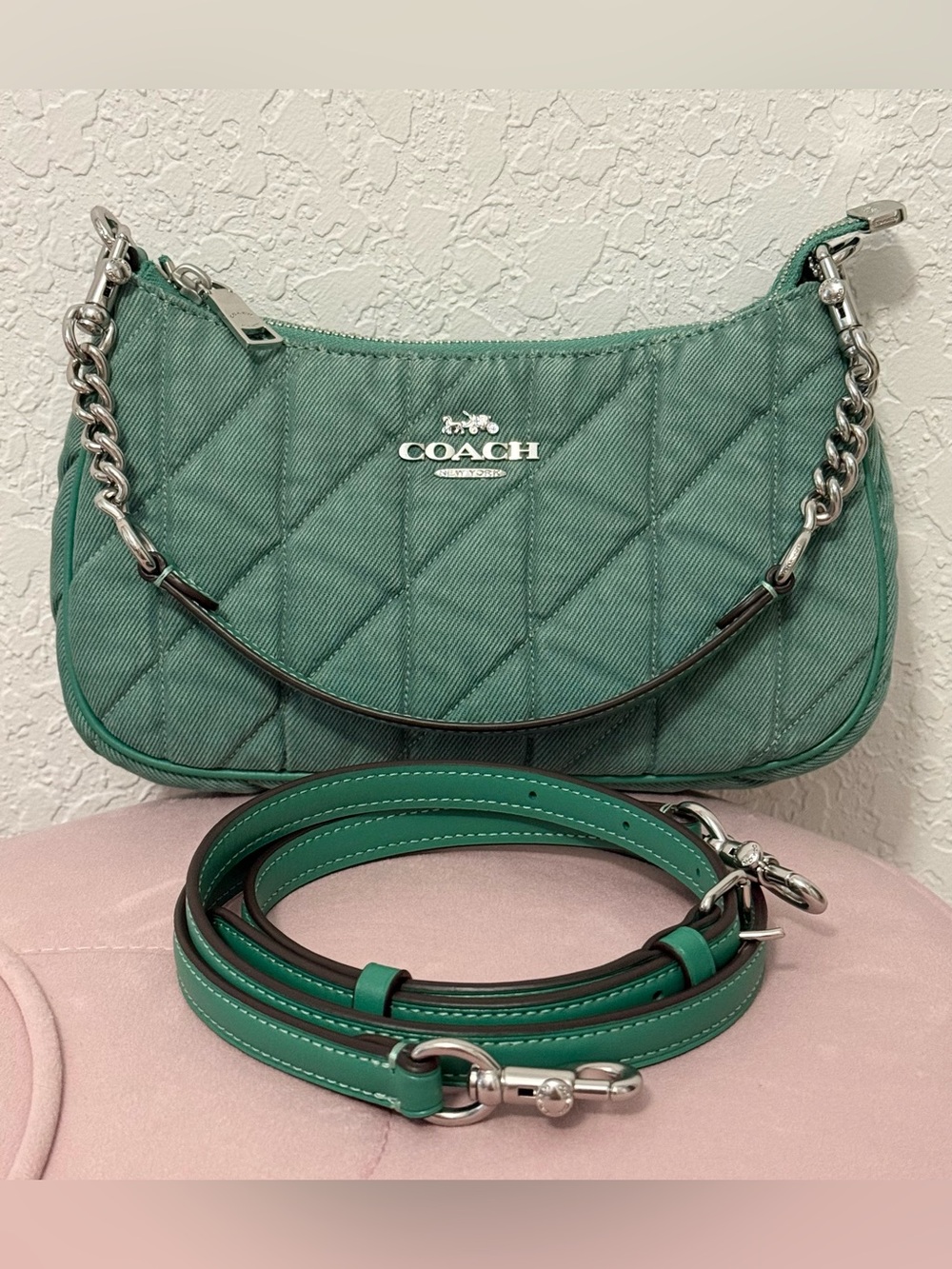 Coach Teri Shoulder Green Bag